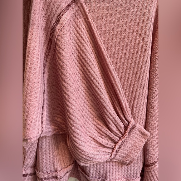 She + Sky waffle top, mauve size Medium - Picture 3 of 6